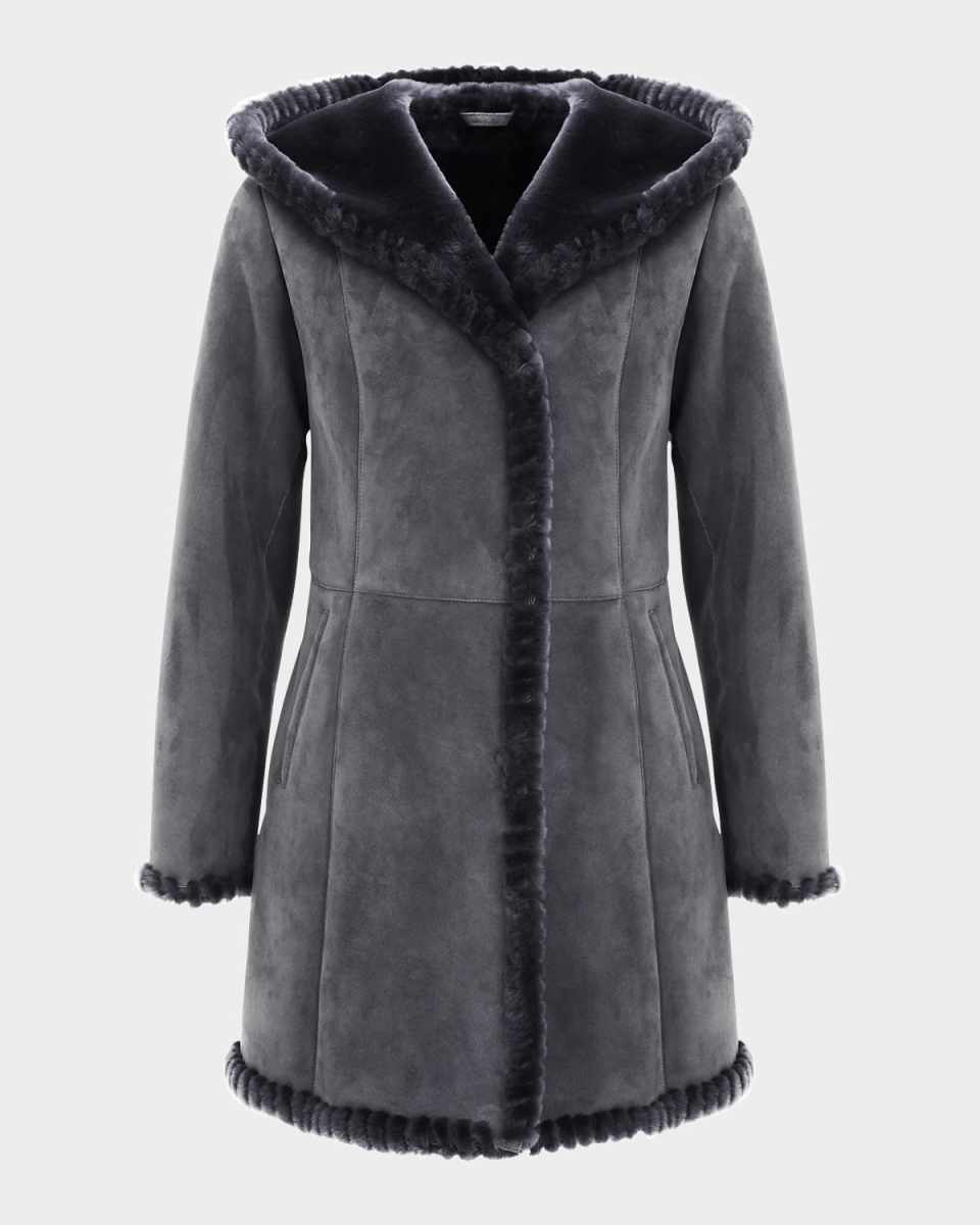 Merino Shearling Lamb Parka With Whipstitch Tri